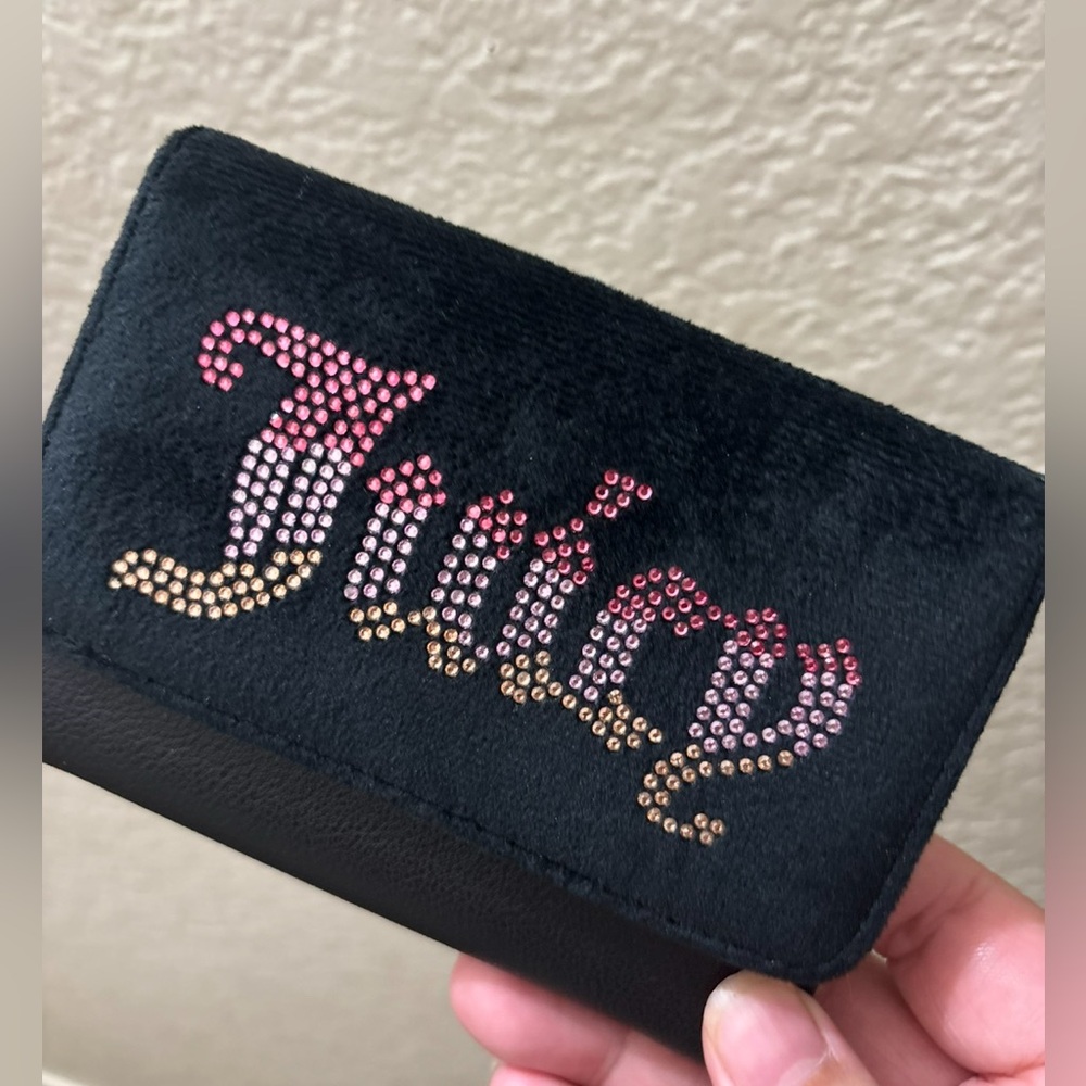 Juicy Couture Black Wallet with Rhinestone Embellishments